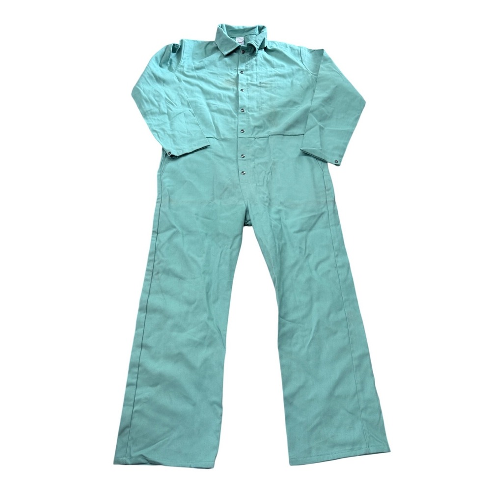 Vintage Westex Indura FR-7A Flame Resistant Cotton Coveralls Seafoam Green L